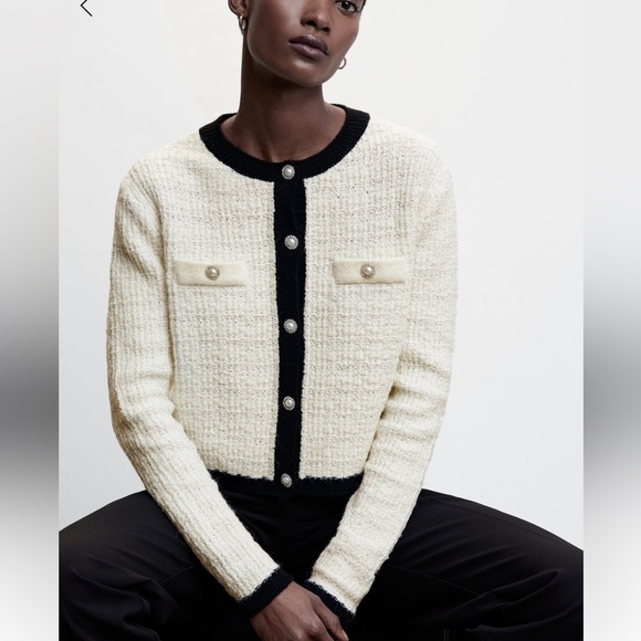 MANGO pocket tweed cardigan size small BNWT - Picture 3 of 9